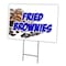 Signmission Fried Brownies Yard Sign & Stake outdoor plastic coroplast window, C-1216-DS-Fried Brownies C-1216-DS-Fried Brownies - alternate 1